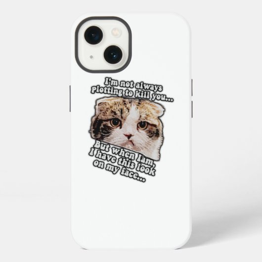 猫の飼い主と猫好きのためのうんざり猫ミーム iPhoneケース (裏面)