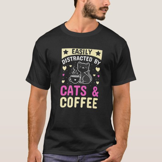 猫の飼い主のためのコーヒー中毒者 猫 服     4 Tシャツ (正面)