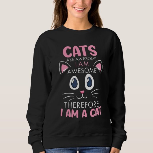 猫の飼い主のための女性向け猫アクセサリー スウェットシャツ (正面)