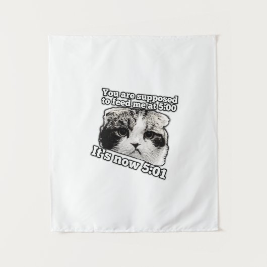 猫の飼い主のための面白い怒った猫ミーム タペストリー (正面)