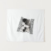 猫の飼い主のための面白い怒った猫ミーム タペストリー (正面(横))