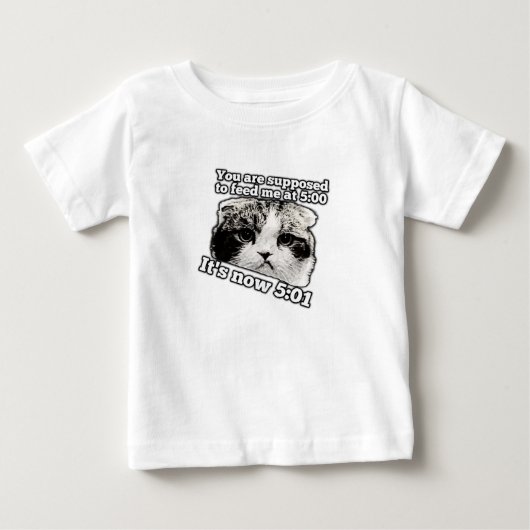 猫の飼い主のための面白い怒った猫ミーム ベビーTシャツ (正面)