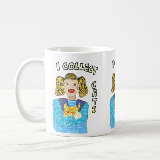 猫の飼い主の猫好きマグのコレクター コーヒーマグカップ (左)