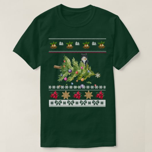 猫の飼い主ハッピークリスマスホリデーズ醜い冬D Tシャツ (デザイン正面)