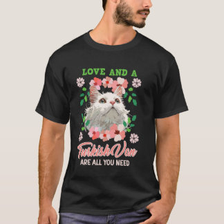 猫の飼い主 愛とトルコバン、これさえあれば幸せ Tシャツ
