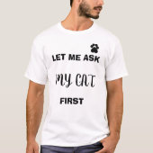 猫の飼い主, 猫の肉球, ユーモア, 面白い Tシャツ (正面)