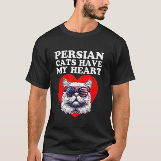 猫の飼い主 MEIN SEELENTRÖSTER MEIN MUTMACHER ペルシャ猫 Tシャツ (正面)