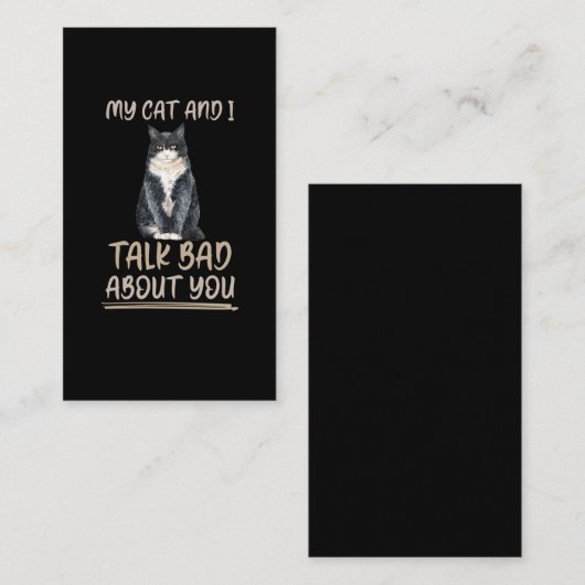 猫の飼おもしろい主の皮肉な動物の友人のジョーク 名刺 (正面/裏面)