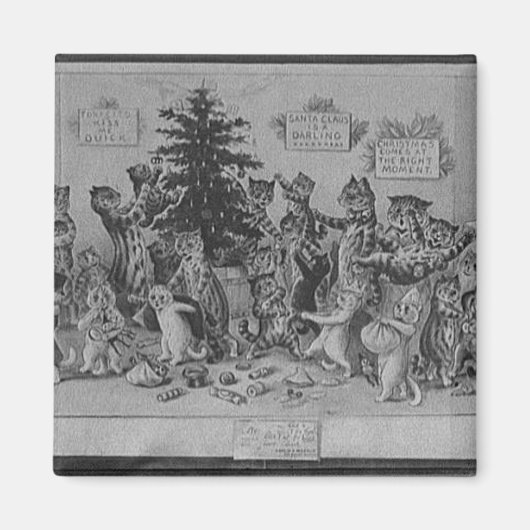 猫の飾クリスマスツリー マグネット (正面)