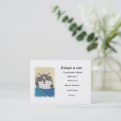 猫の養子縁組の名刺テンプレート 名刺 (スタンド正面)