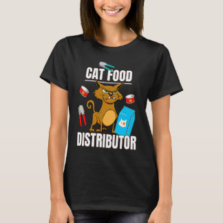 猫の餌自動給餌器 猫の飼い主 フードプロバイダー Tシャツ