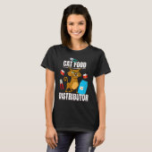 猫の餌自動給餌器 猫の飼い主 フードプロバイダー Tシャツ (正面フル)
