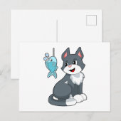 猫の餌 フィッシュ ポストカード (正面/裏面)