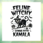 猫の魔女がカマラハロウィーンに投票 ウィンドウサイン (シート3)