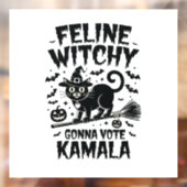 猫の魔女がカマラハロウィーンに投票 ウィンドウサイン (シート2)