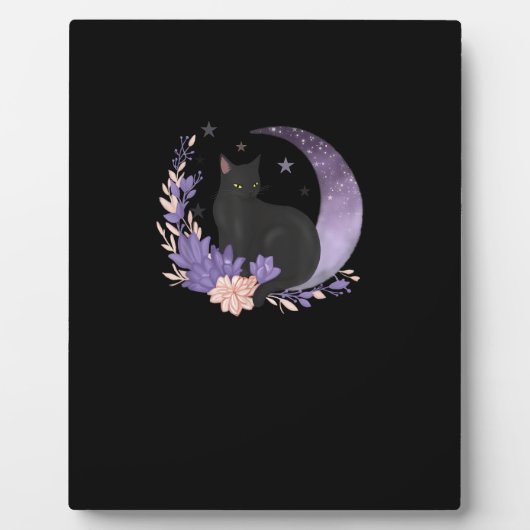 猫の魔女の月花パステルゴスゴブリンコア フォトプラーク (正面)