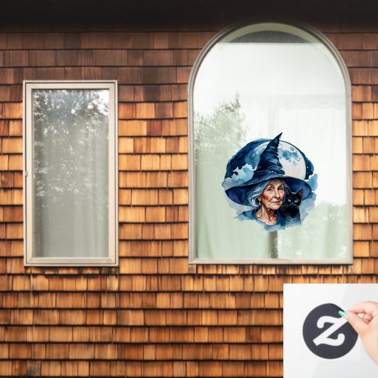 猫の魔女 - ウィッカ ハロウィン1 ウィンドウサイン (ホームウィンドウ)