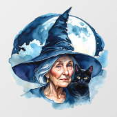 猫の魔女 - ウィッカ ハロウィン1 ウィンドウサイン (シート)