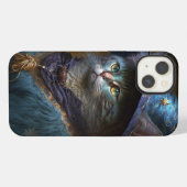 猫の魔女 ファンタジーアート iPhoneケース (裏面横)