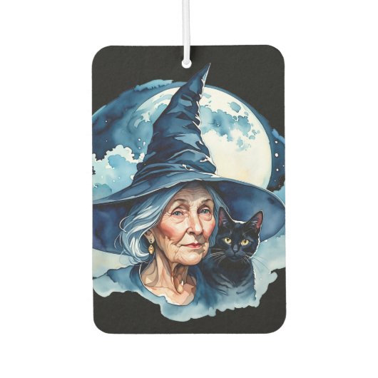 猫の魔女 – Wicca Halloween 1 カーエアーフレッシュナー (正面)