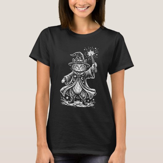 猫の魔法使い Tシャツ (正面)