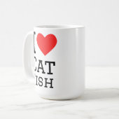 猫の魚が好き コーヒーマグカップ (正面左)