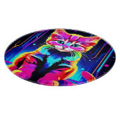 猫の鮮やかアートワーク カッティングボード (角)