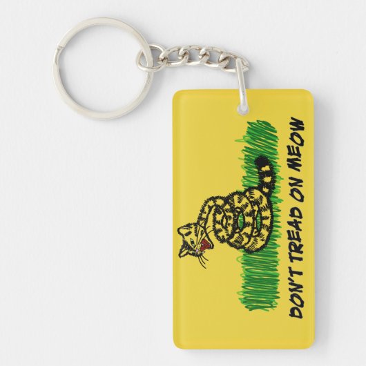 猫の鳴き声で踏まないで下さい キーホルダー (正面)