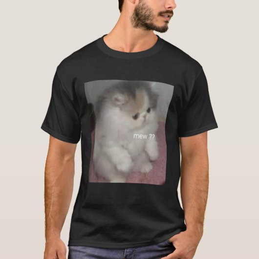 猫の鳴き声のミーム Tシャツ (正面)