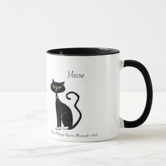 猫の鳴き声のレトロの子猫 マグカップ (右)