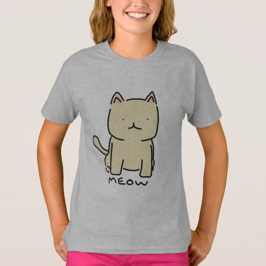 猫の鳴き声の女の子の信号器のTシャツ Tシャツ (正面)