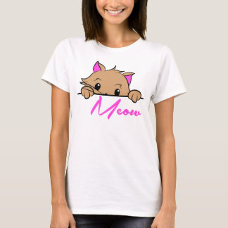 猫の鳴き声の女性のTシャツ Tシャツ