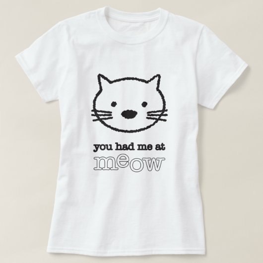 猫の鳴き声の女性基本的なティーで私がありました Tシャツ (デザイン正面)