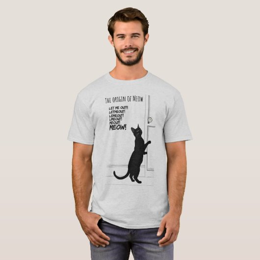 猫の鳴き声の母親おもしろいを出して欲しい Tシャツ (正面フル)