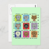 猫の鳴き声の猫好きのTシャツおよびギフト ポストカード (正面/裏面)