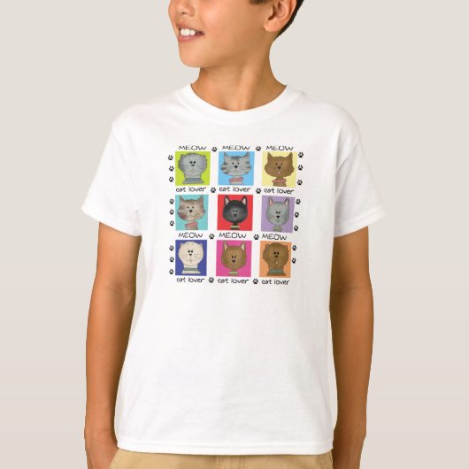 猫の鳴き声の猫好きのTシャツおよびギフト Tシャツ (正面)