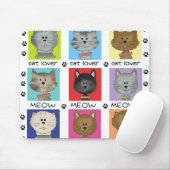 猫の鳴き声の猫好き マウスパッド (マウス)