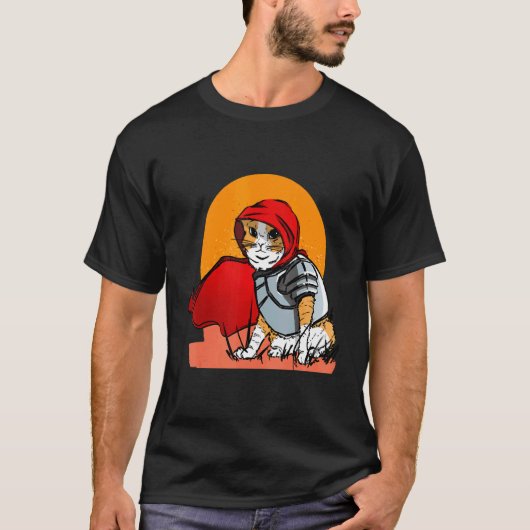 猫の鳴き声の英雄騎士 Tシャツ (正面)