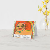 猫の鳴き声のNOTECARD-WHATの部品理解しません カード (黄色い花)