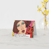 猫の鳴き声のNOTECARD-WHATの部品理解しません カード (黄色い花)