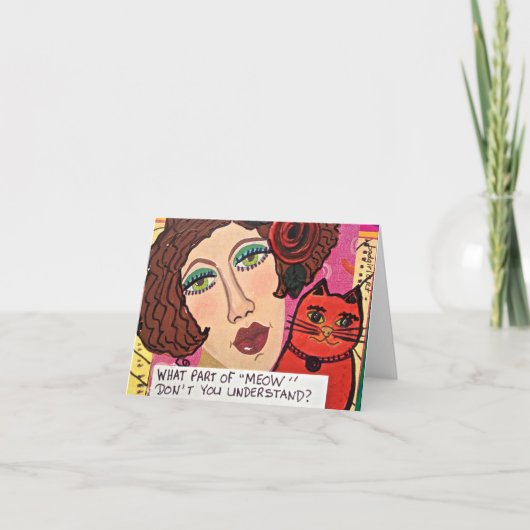 猫の鳴き声のNOTECARD-WHATの部品理解しません カード (正面)