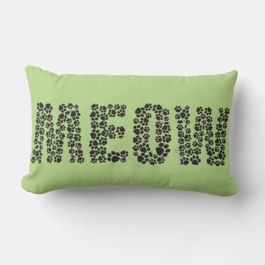 猫の鳴き声または愛足のプリントのLumbarの枕 ランバークッション (正面)