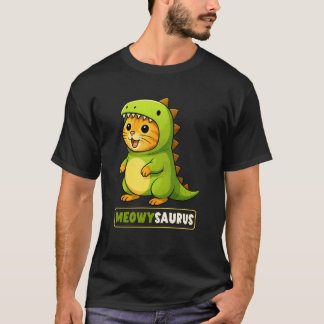 猫の鳴き声サウルス 恐竜 コスチューム ティラノサウルス ママ パパ キッズ Tシャツ