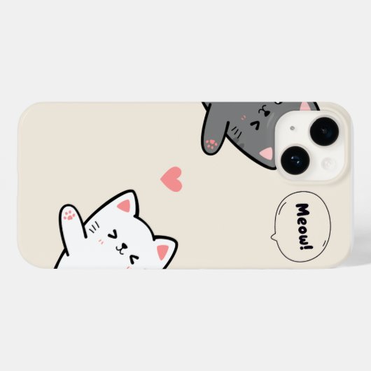 猫の鳴き声デザインのスマホケース Case-Mate iPhoneケース (裏面 (横))