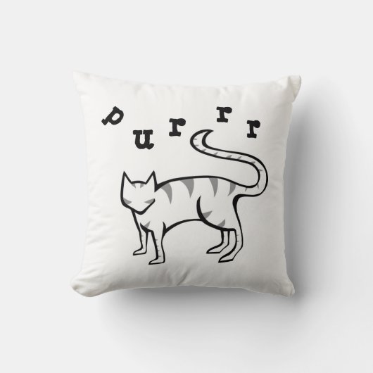 猫の鳴き声及びPurrrの子猫の枕 クッション (正面)
