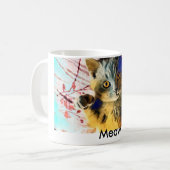 猫の鳴き声猫のマグ コーヒーマグカップ (正面左)