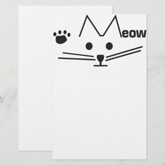 猫の鳴き声猫 便箋 (正面/裏面)