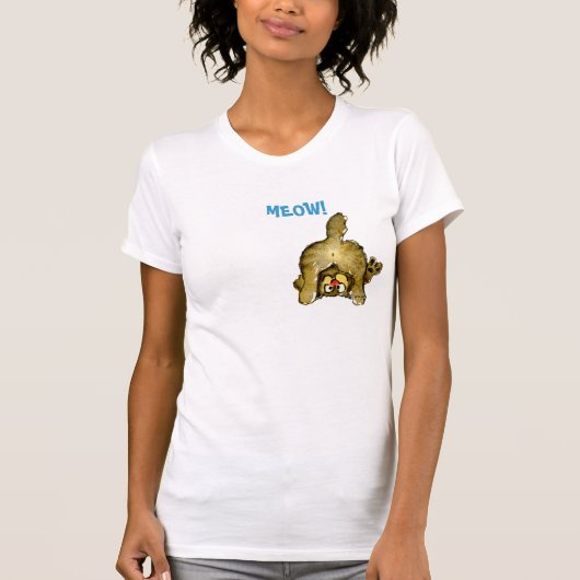 猫の鳴き声行くそれか。 漫画猫のTシャツ Tシャツ (正面)