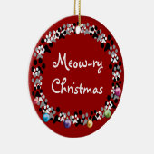 猫の鳴き声ryクリスマス セラミックオーナメント (右)