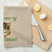 猫の鳴き声yのクリスマス、かわいい休日猫動物 キッチンタオル (四つ折り)